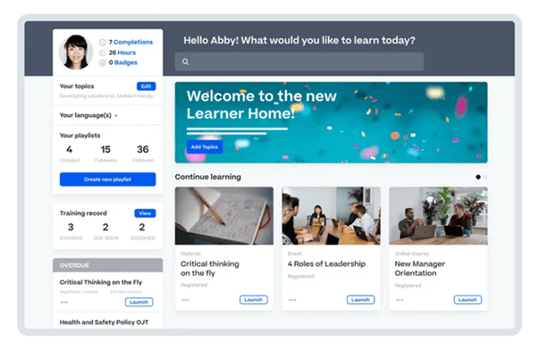 Screenshot of Cornerstone HR.