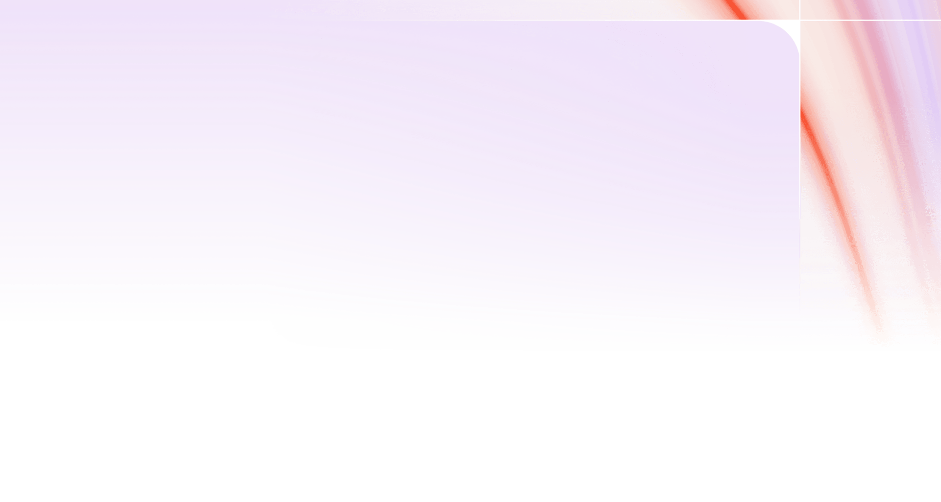 Abstract background with a light lavender gradient and curved red and purple lines.