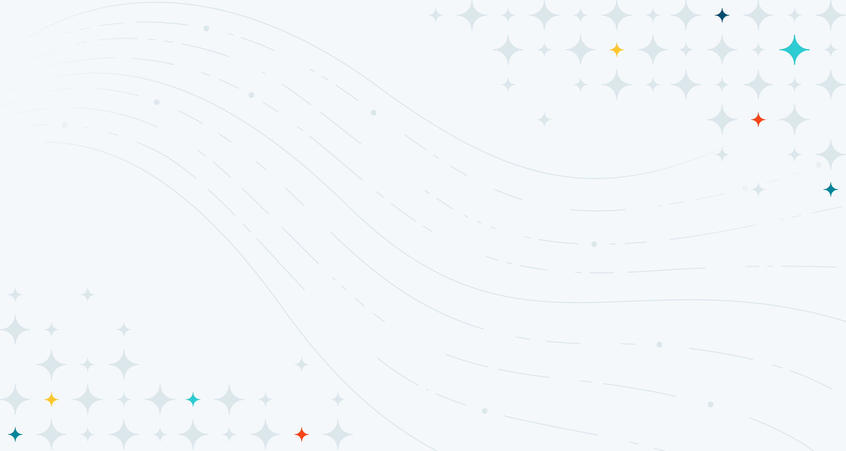 Abstract white background with gray star patterns and subtle wavy lines.