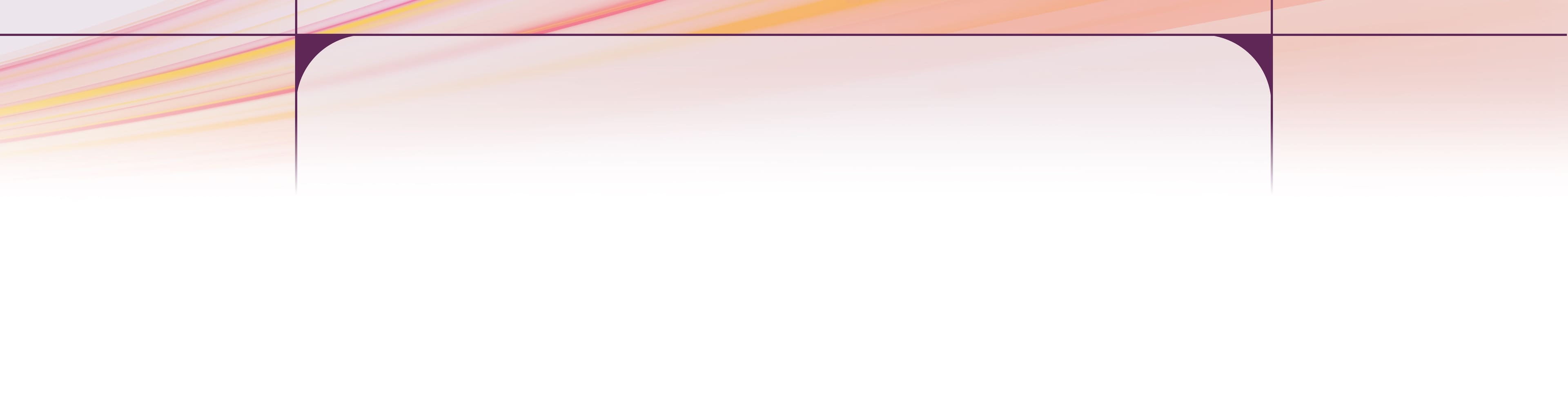 Abstract background with blurred pink, orange, and yellow strokes at the top, transitioning to white with subtle purple lines.