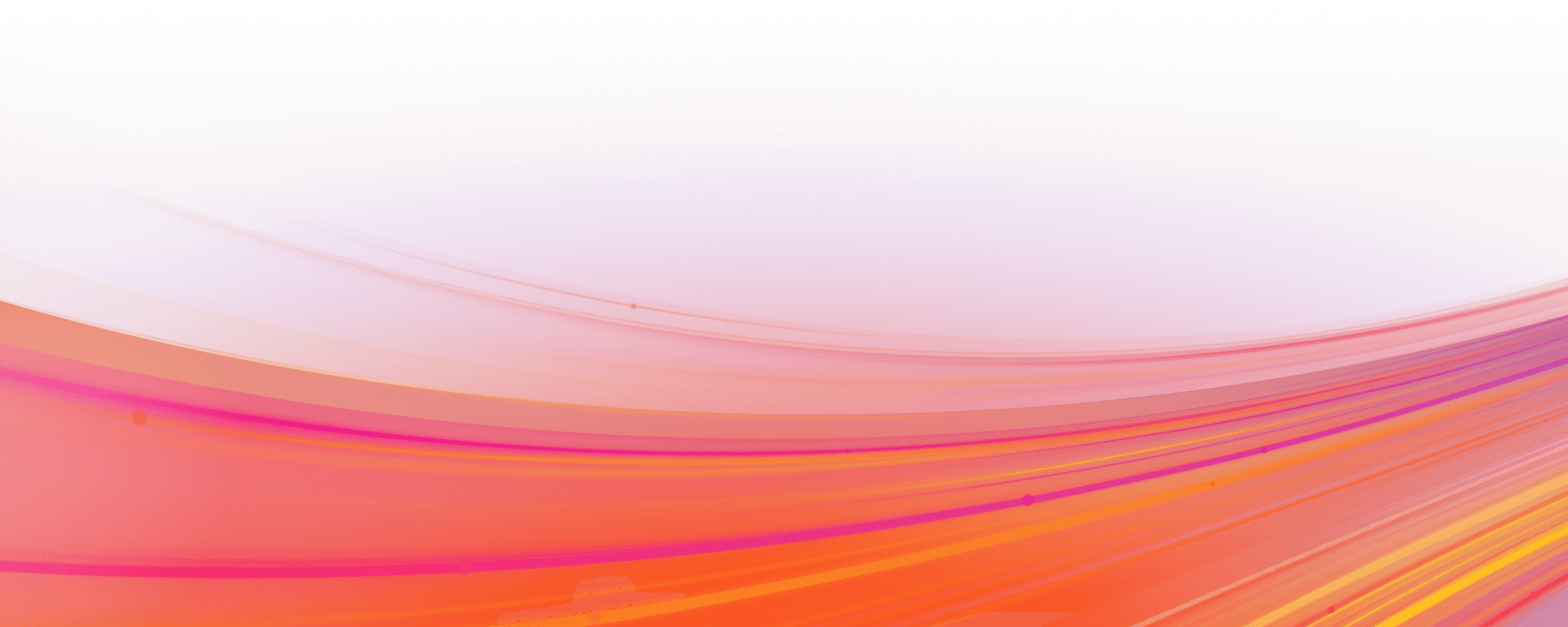 Abstract curved lines in orange, pink, and yellow on a white background.