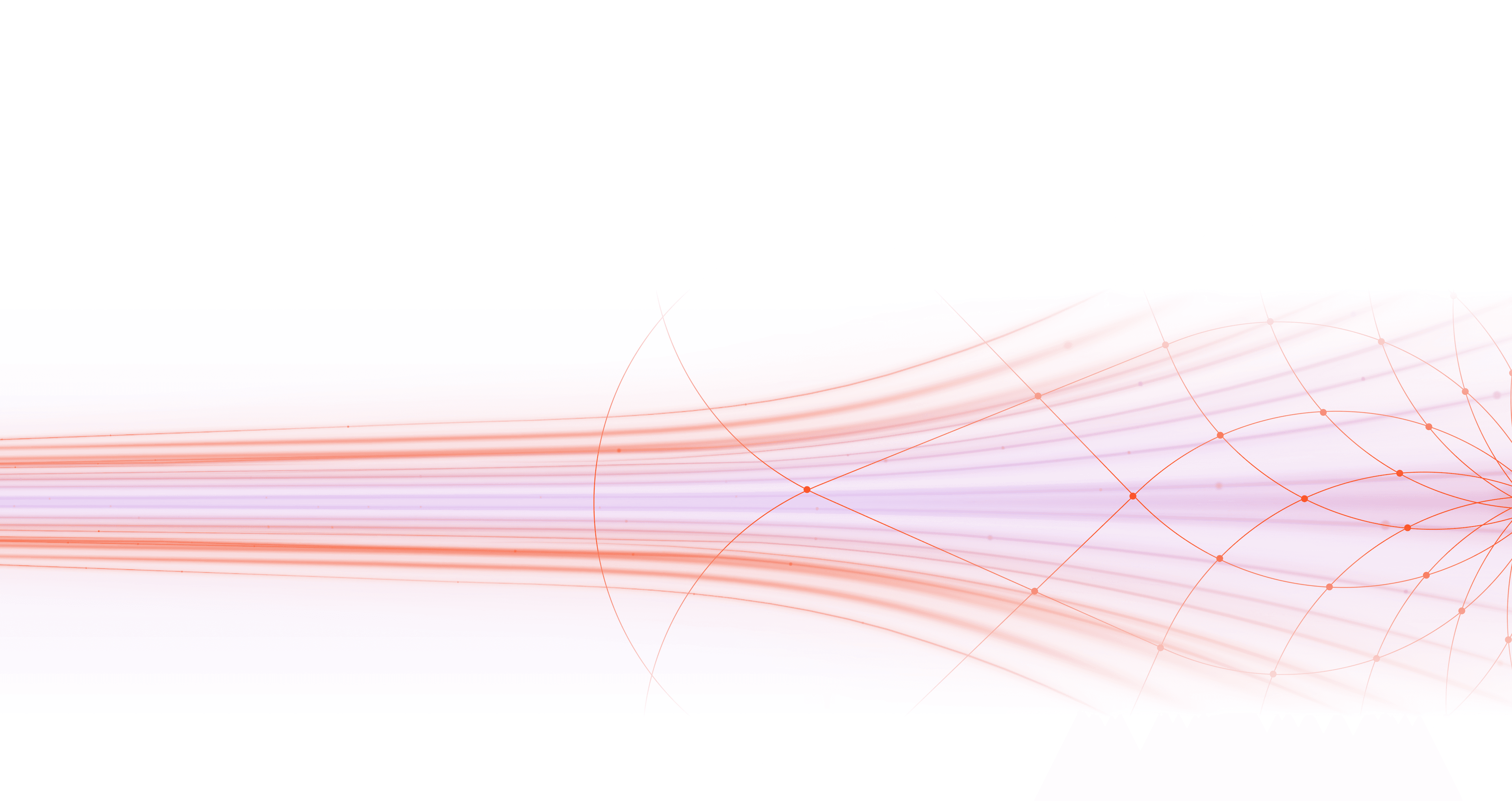 Abstract graphic with orange and purple lines expanding from a beam into a grid.