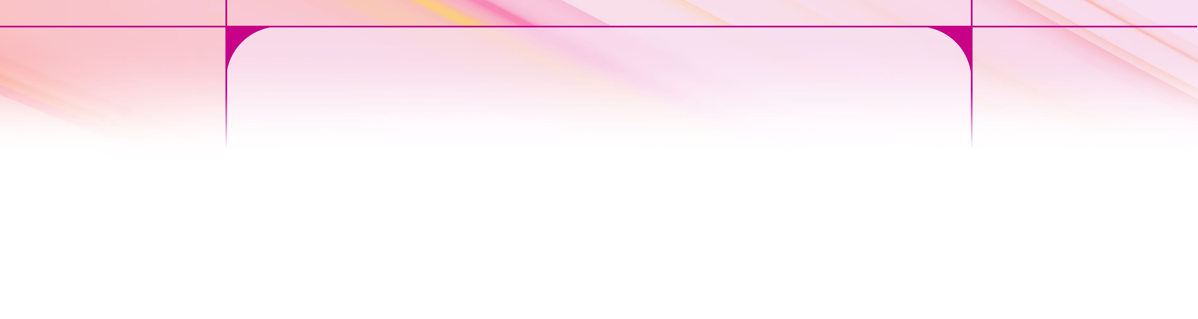Abstract pink and white gradient background with magenta lines and rounded corner details.