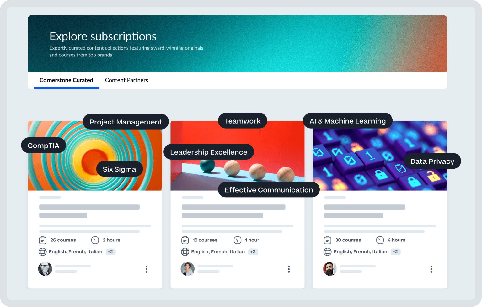 「Explore subscriptions」と表示されたウェブサイトのスクリーンショット