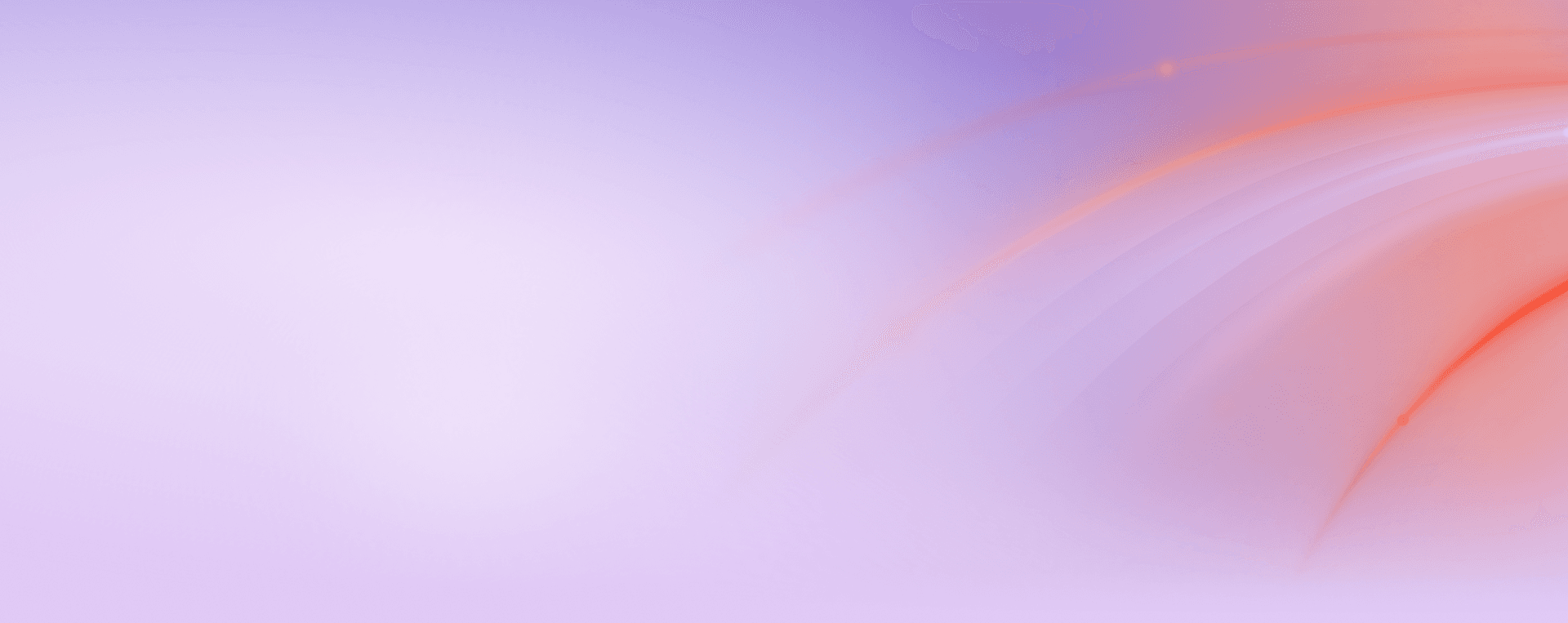 Abstract background with a purple gradient and glowing orange arcs.