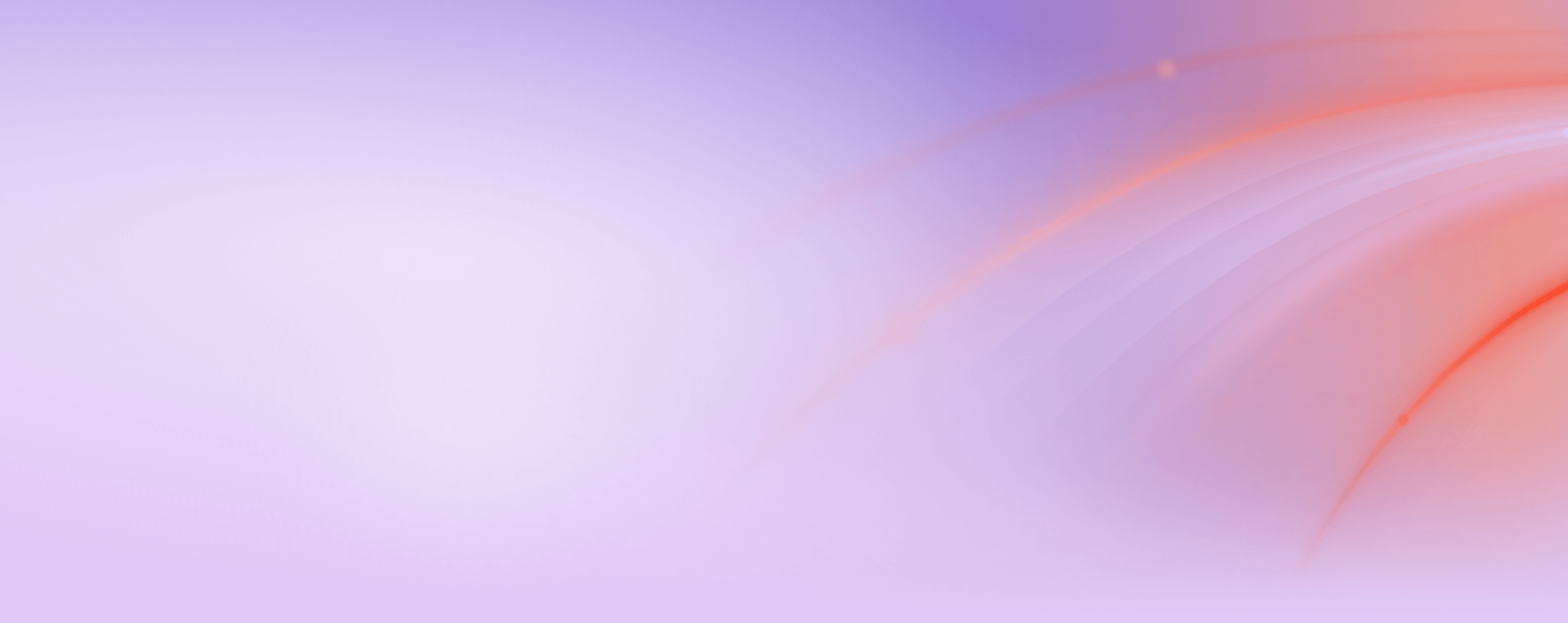 Abstract background with a purple gradient and glowing orange arcs.
