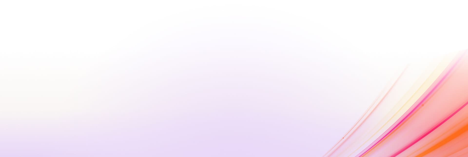 Abstract background with a white to light purple gradient and glowing orange and pink lines.
