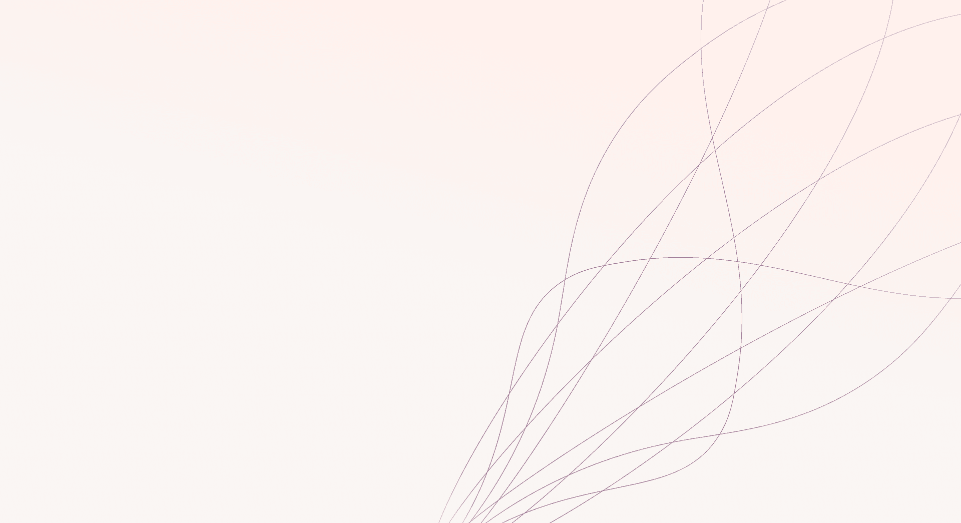 Abstract light pink background with faint, curving grey lines.