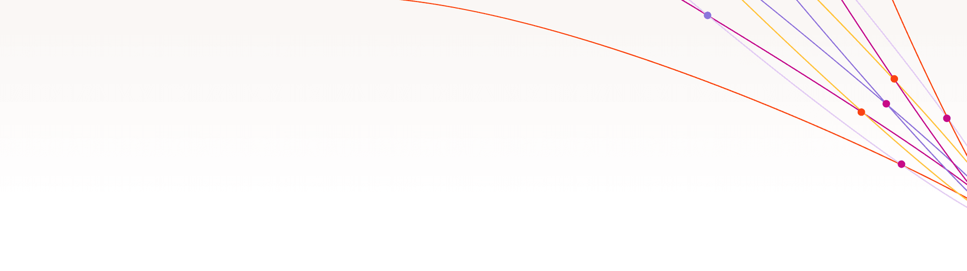 Abstract image of thin colored lines with dots on a white background.