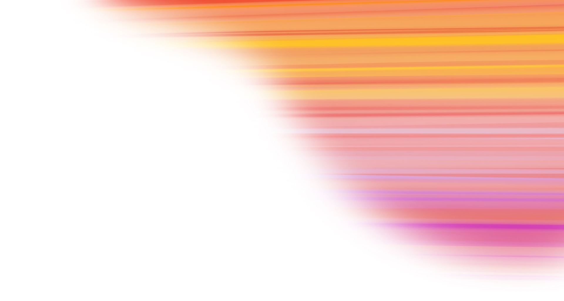 Abstract background with blurred horizontal streaks in orange, yellow, and pink on the right, fading into white on the left.
