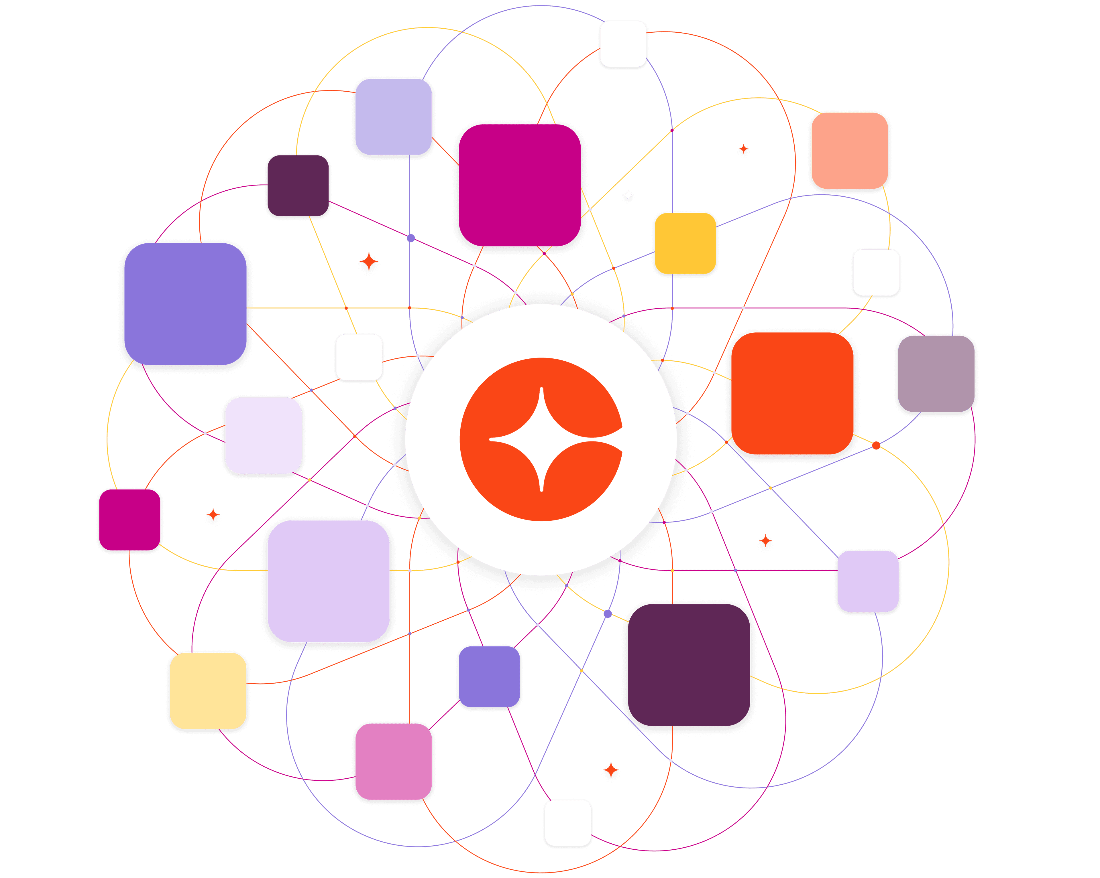 Ur logo orañjez kreiz gant ur skleurenn wenn a zo tro-dro dezhañ ur rouedad livet a garrezioù krugell liammet ha linennoù.