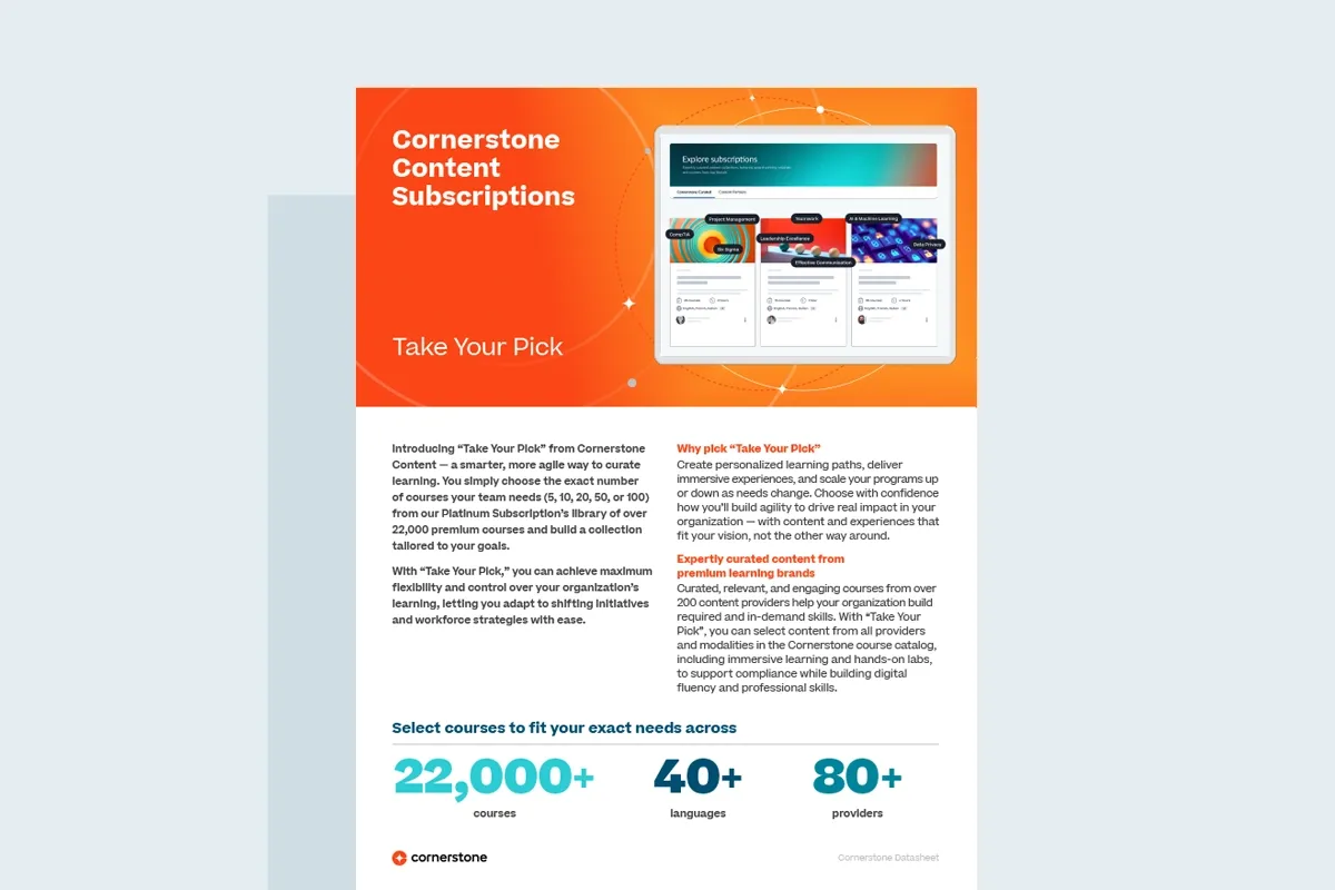 Cornerstone Content Subscription: Take Your Pick