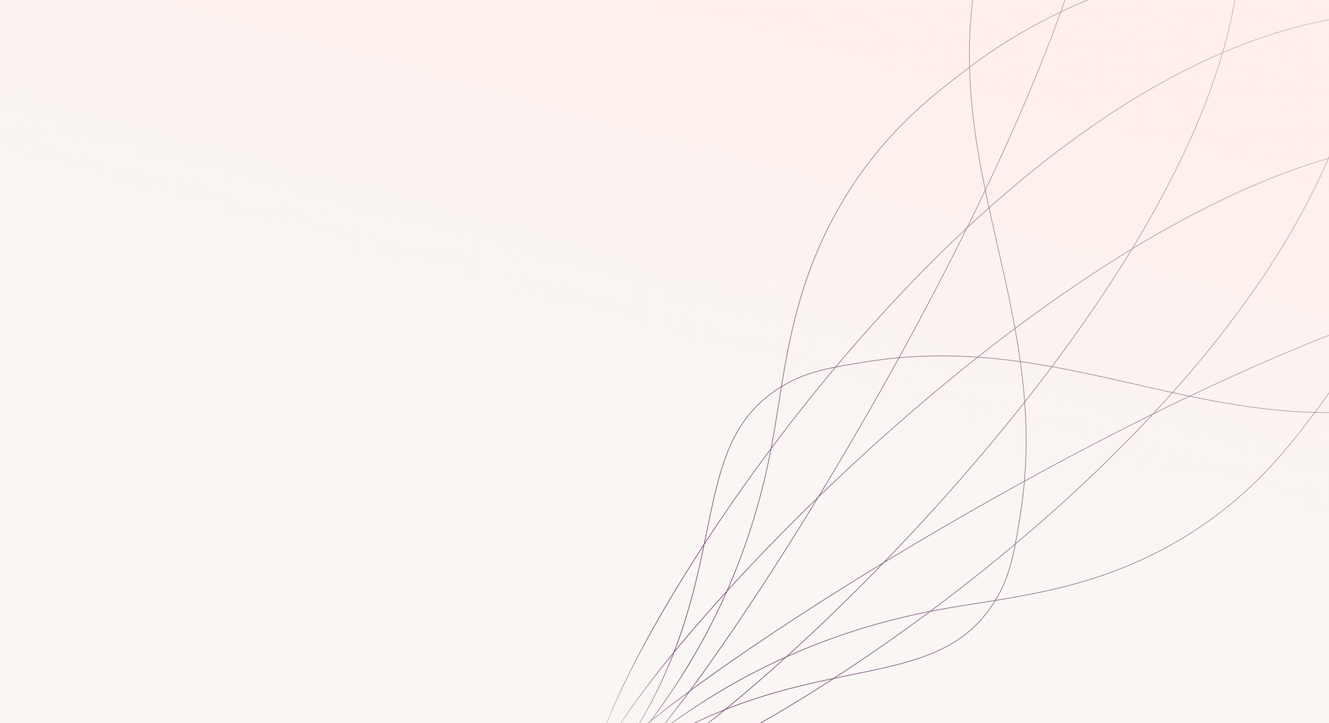 Abstract light pink background with faint, curving grey lines.