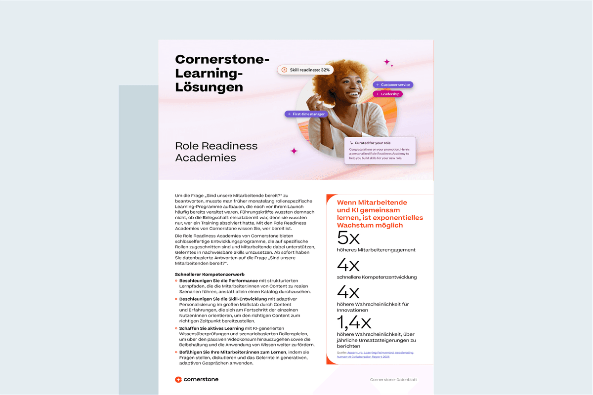 Datenblatt zu den Role Readiness Academies von Cornerstone