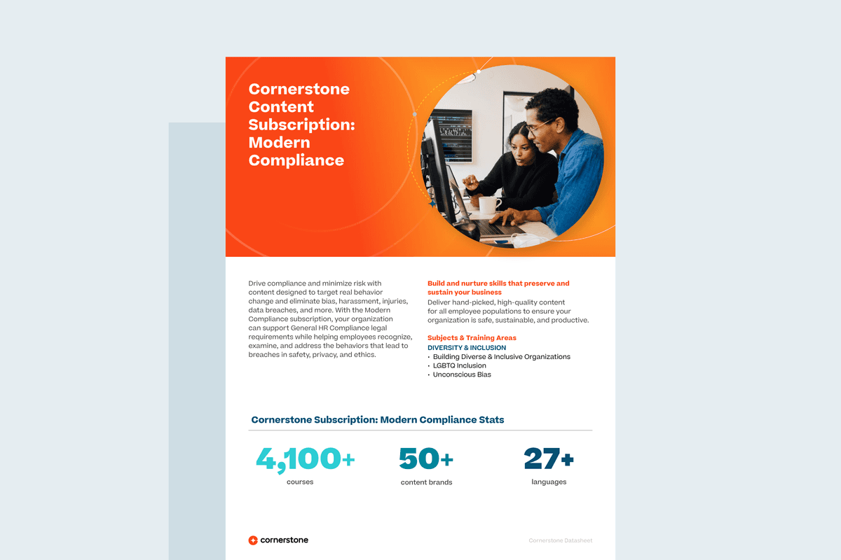 Cornerstone Content Subscription: Modern Compliance