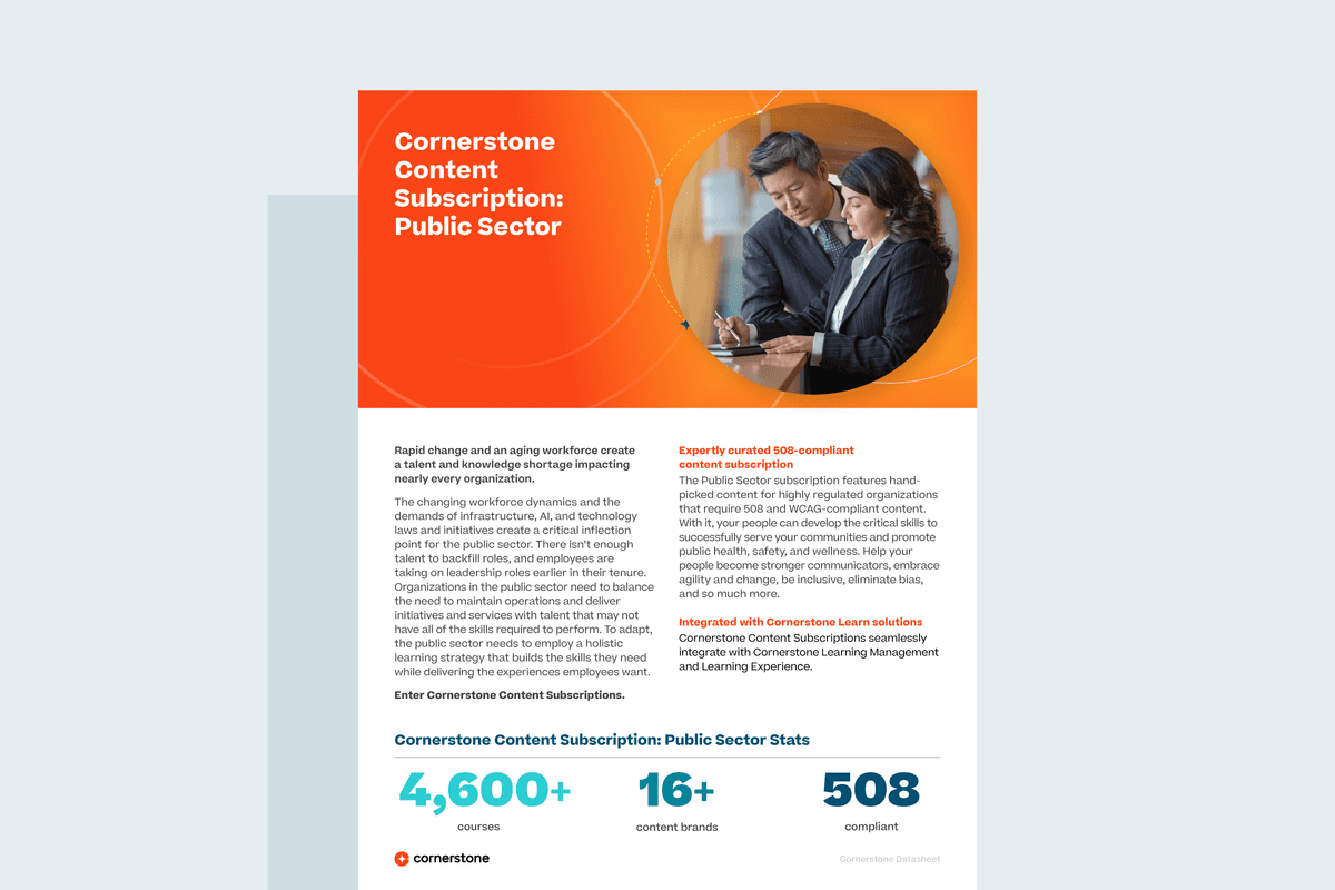 Cornerstone Content Subscription: Public Sector