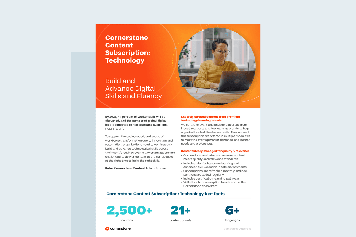 Cornerstone Content Subscription: Technology