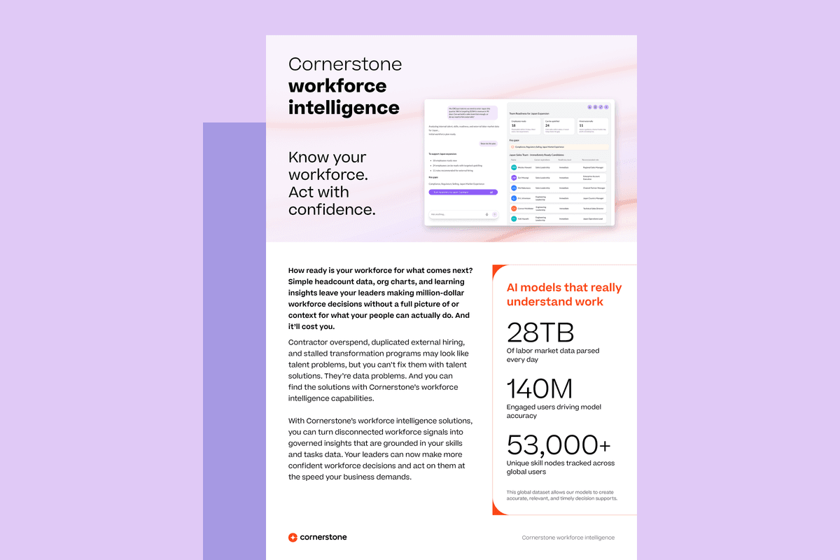 Cornerstone workforce intelligence solutions