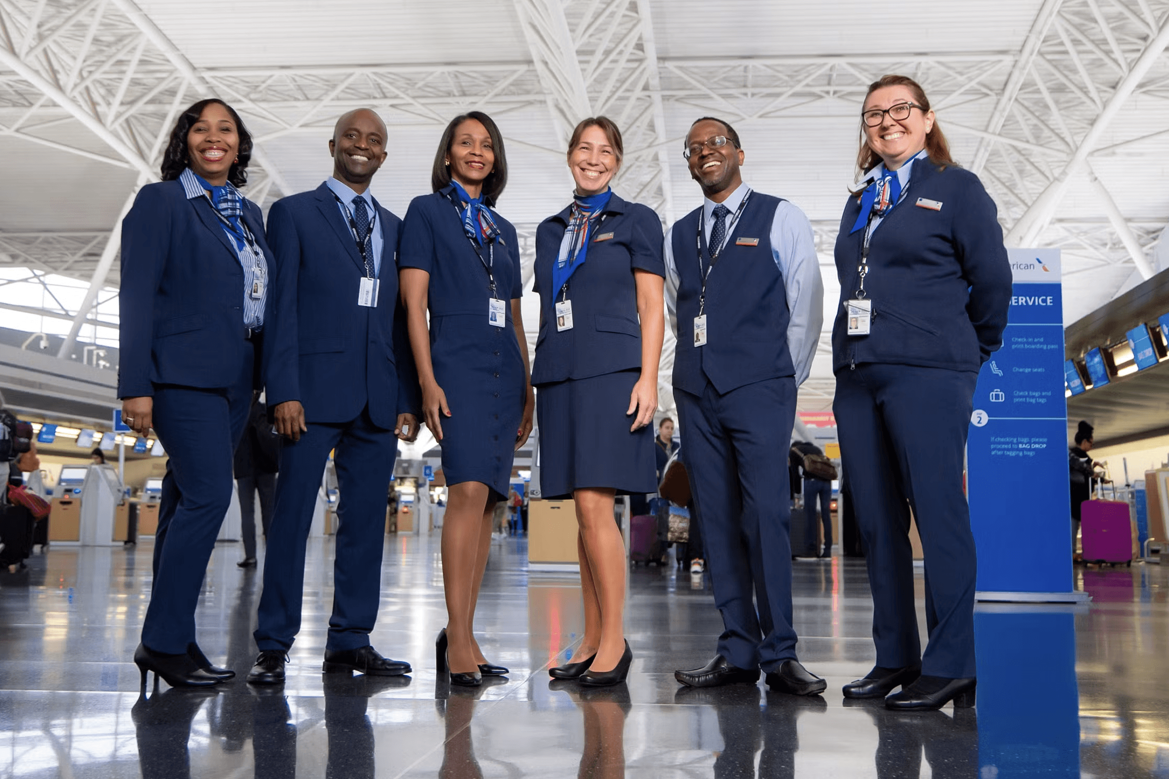 United airlines staff in uniform.