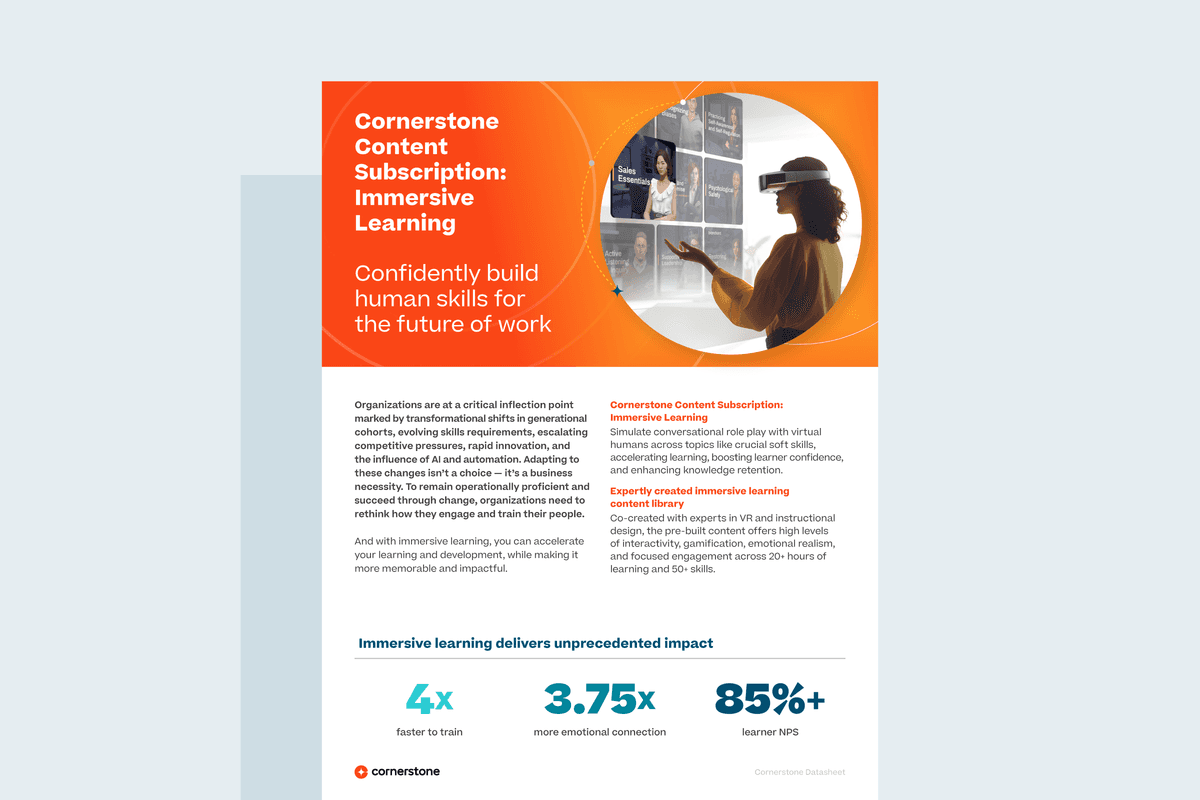 Cornerstone Content Subscription: Immersive Learning