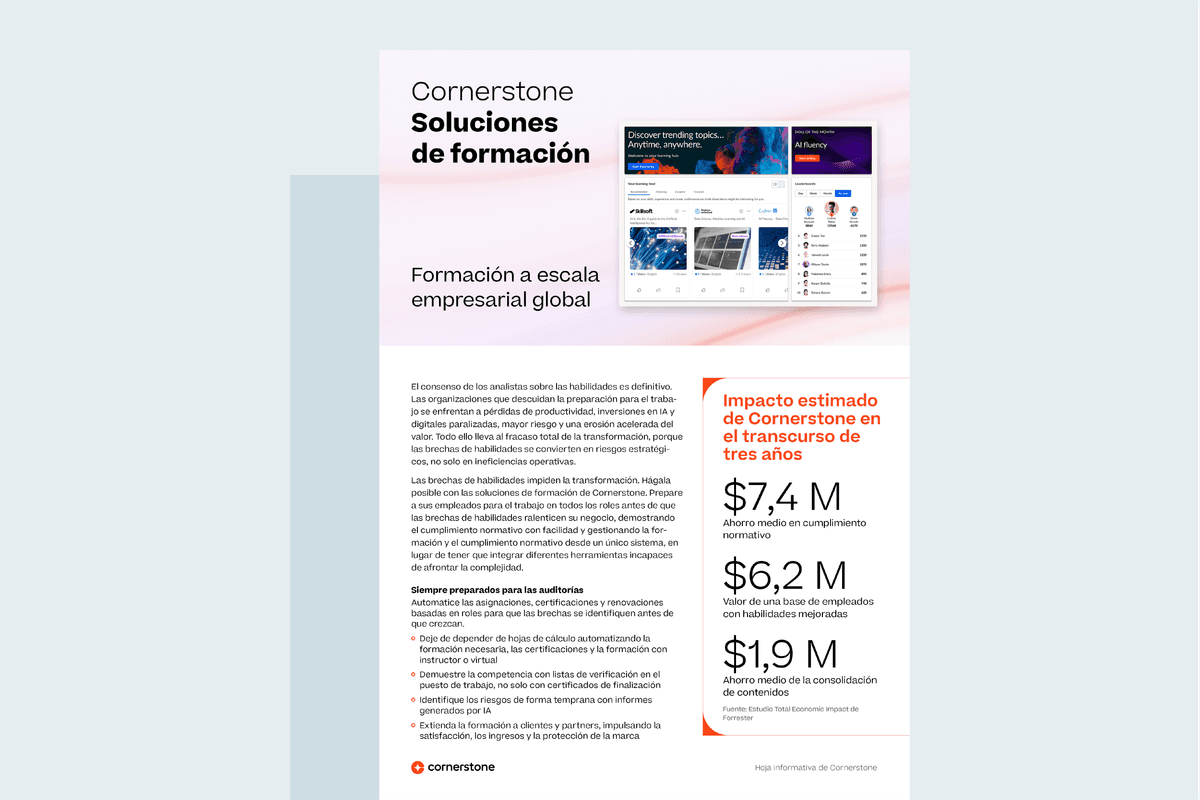 Soluciones de formación de Cornerstone