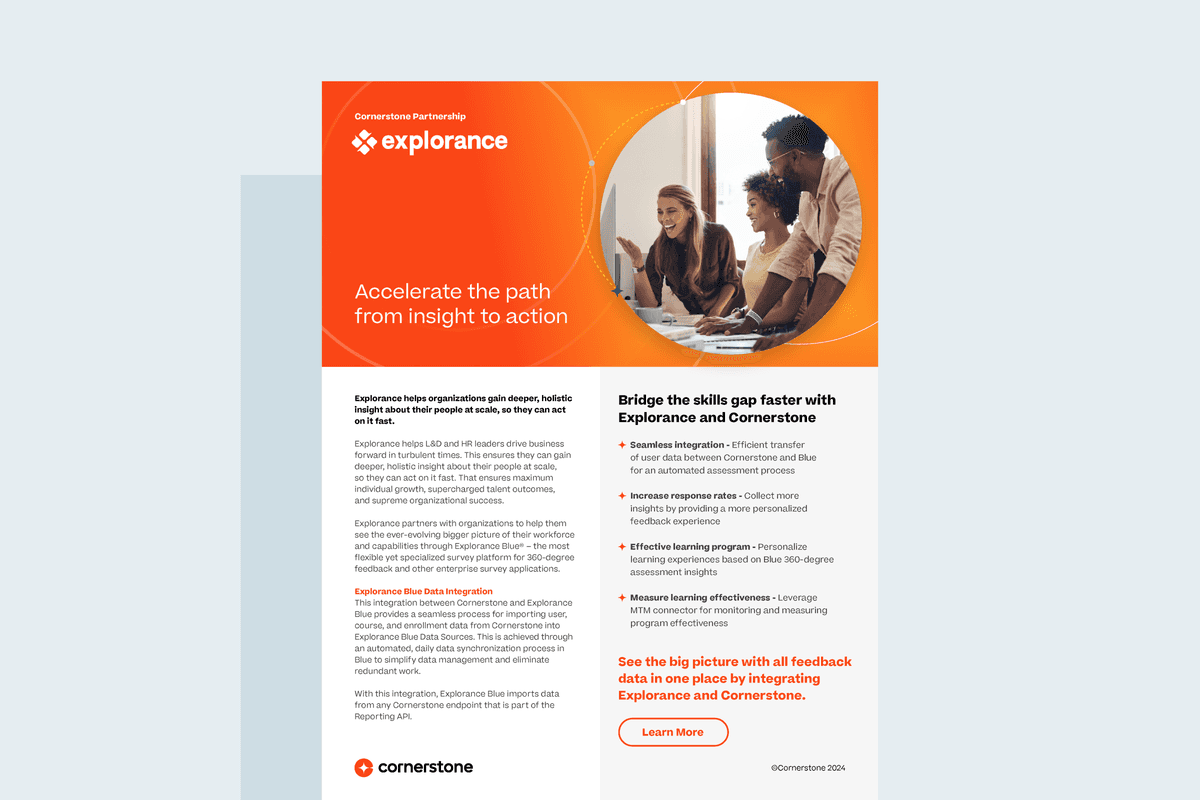 Cornerstone Partnership: Explorance