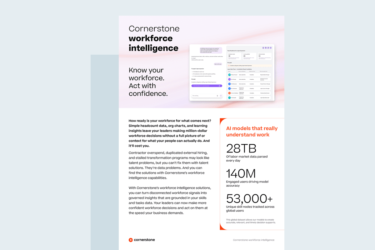 Cornerstone workforce intelligence solutions