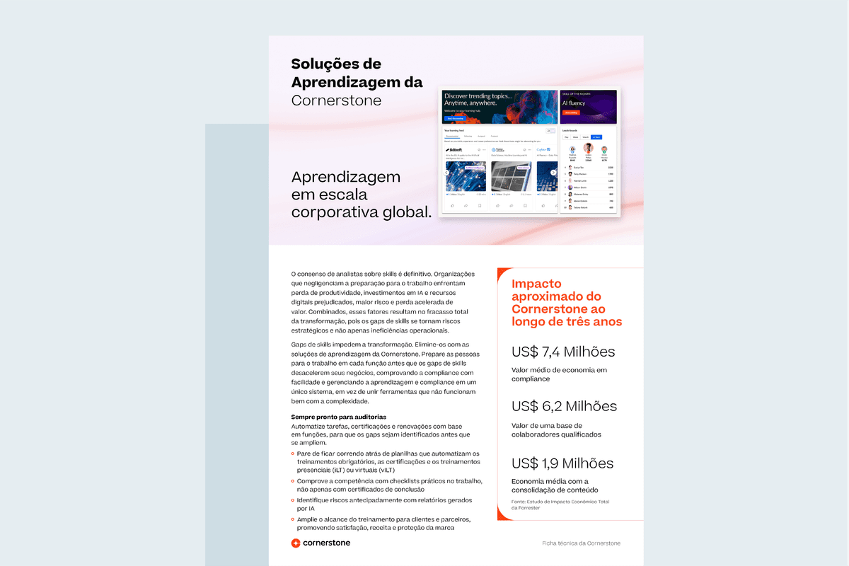 Soluções de Aprendizagem da Cornerstone