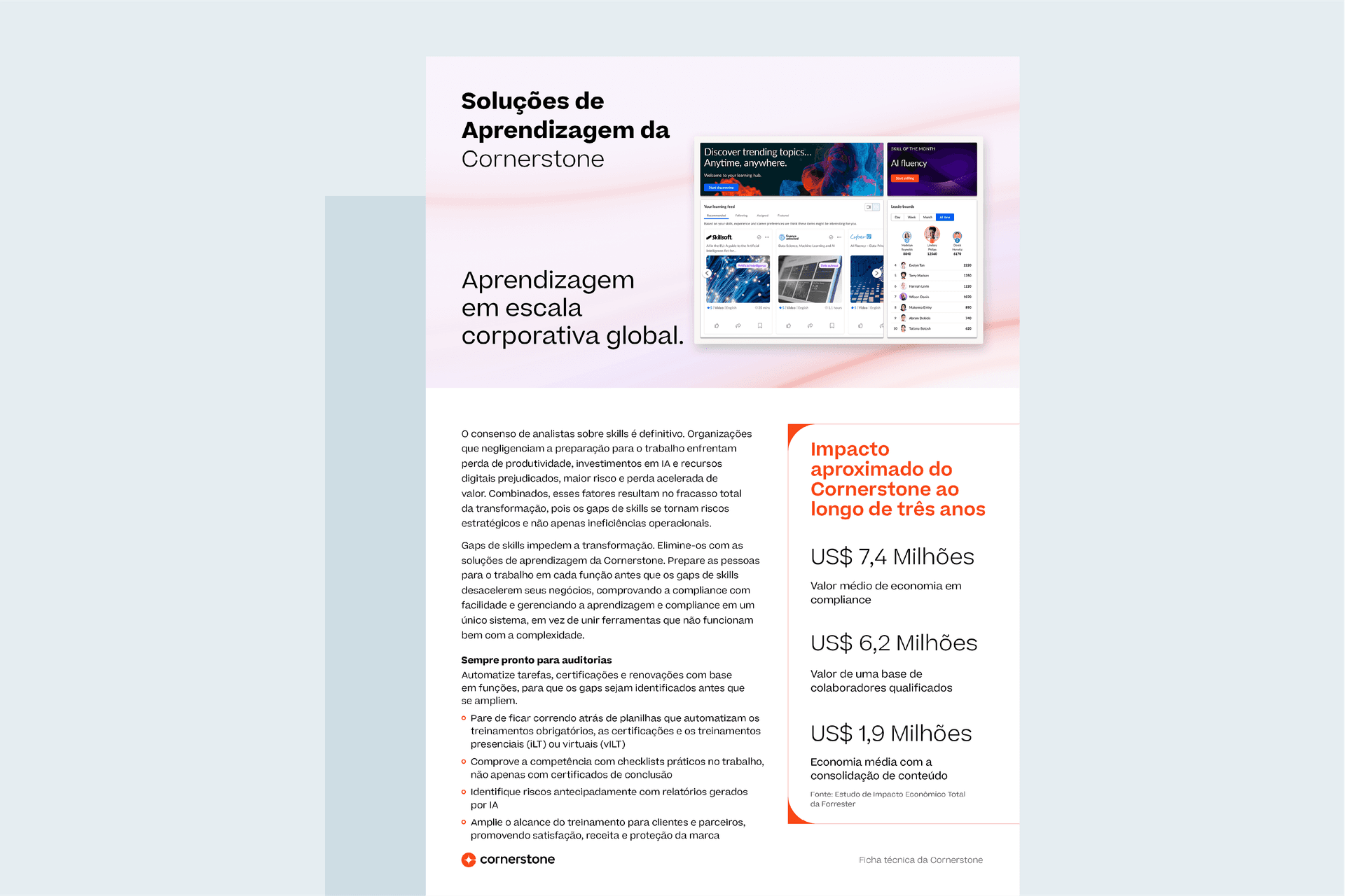 Soluções de Aprendizagem da Cornerstone