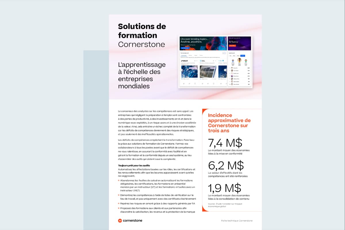 Solutions de formation Cornerstone