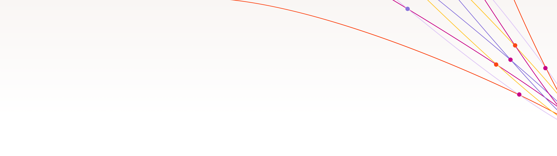 Abstract image of thin colored lines with dots on a white background.